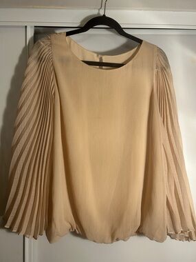 Women’s Blush Pleated Sleeve Blouse